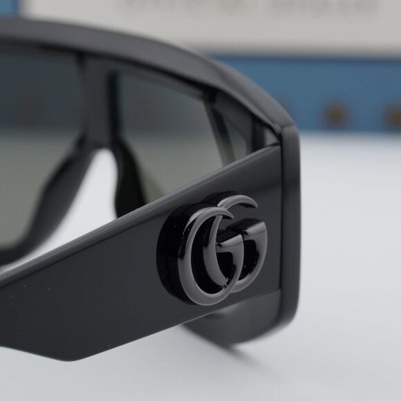 Gucci GG1950S 001 Shield Sunglasses - Shiny Black/Grey main image 9